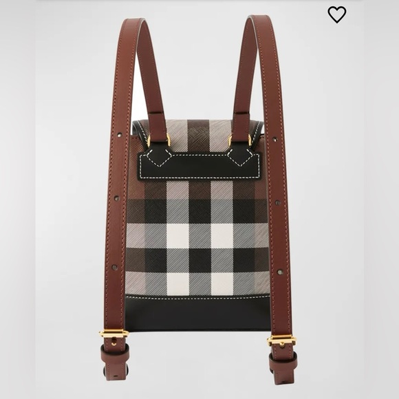 ❌SOLD❤️Burberry NWT Micro Check Leather Backpack - Picture 3 of 11